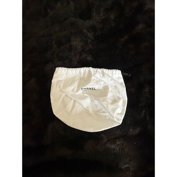 CHANEL Handbags - Chanel Logo White Pouch dust jacket bag 10x7